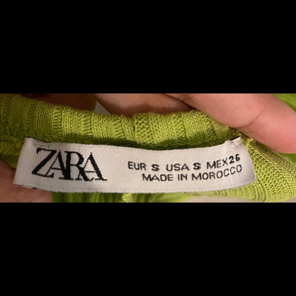 Lime green maxi dress Zara size small - Picture 2 of 3